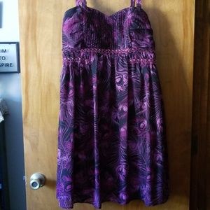 Maurices black and purple feather dress